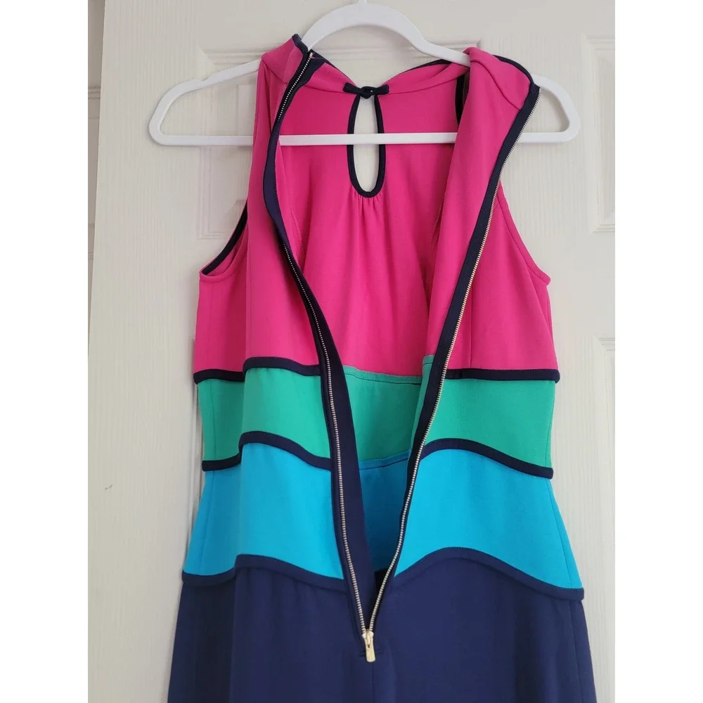 Lilly Pulitzer Colorblock Collared‎ Halter Neck Tiered Shift Marci Dress Small